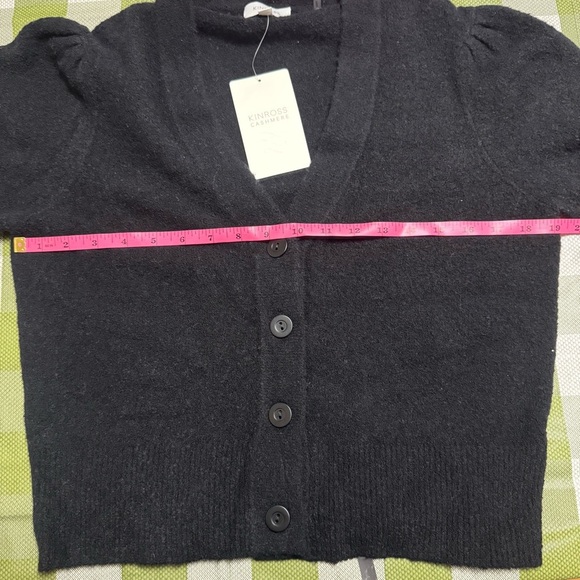 NEW Kinross Stretch Boucle Button Cardigan Cashmere & Cotton Blend - M - Picture 6 of 12